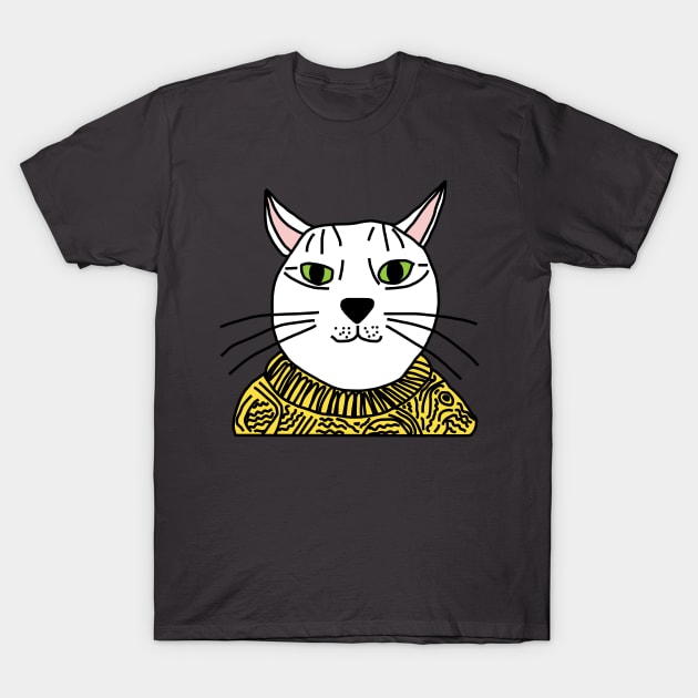 Portrait of Yellow Sweater Cat T-Shirt by ellenhenryart